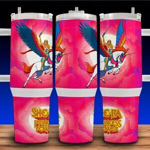 40 oz She-Ra Princess of Power with Swift Wind Horse Cup Mug Tumbler with Handle